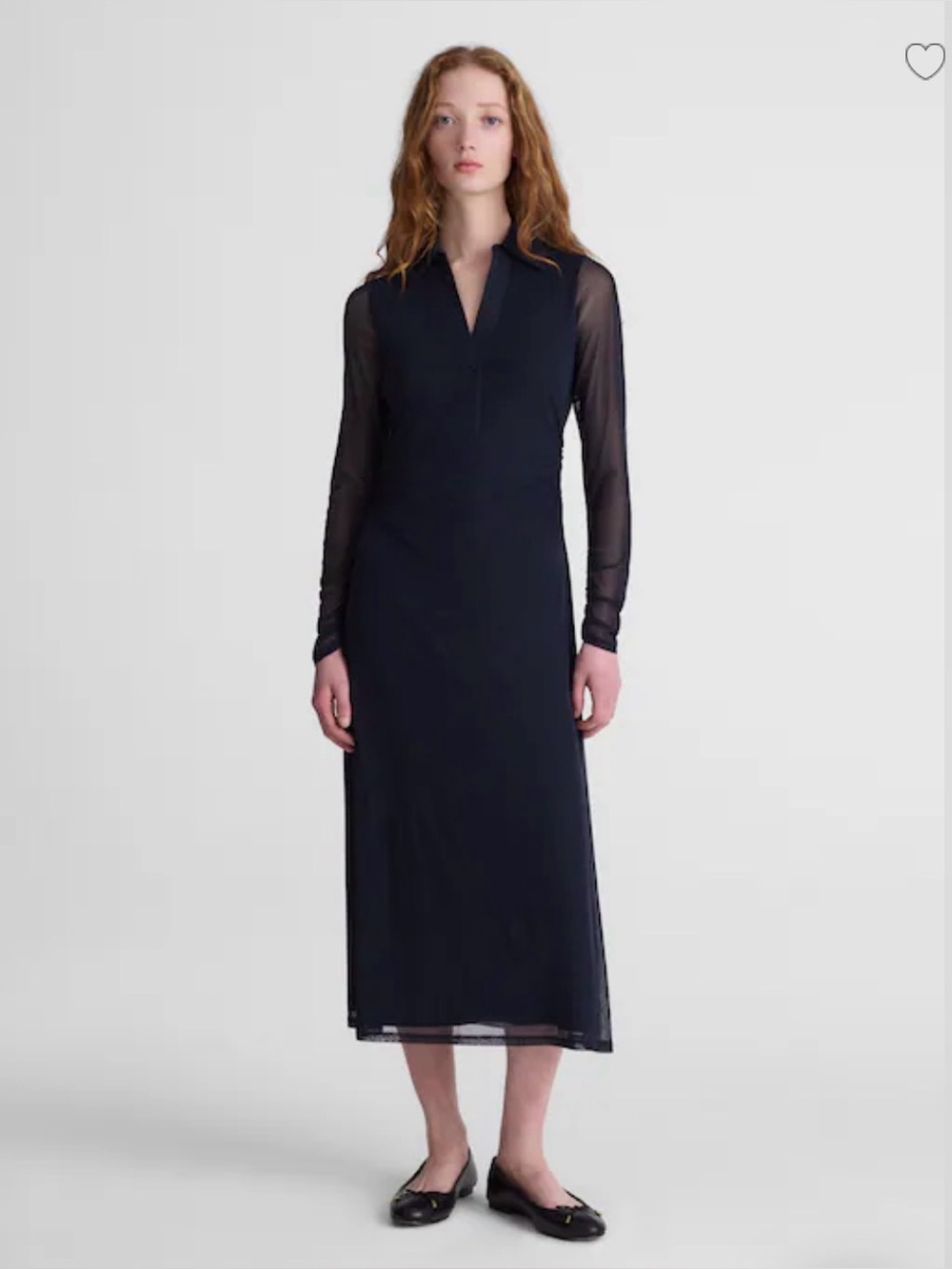 NWT Long-Sleeve Polo Midi Dress MADEWELL